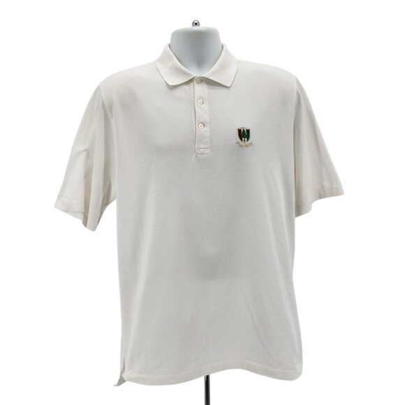 Vintage Polo Golf Ralph Lauren Mens Medium Polo Shirt Pine Valley Ivory Preppy - Picture 9 of 9